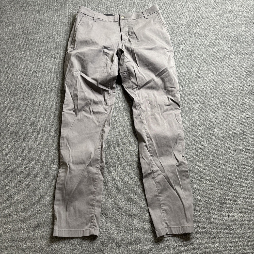 Bird Dogs Lined Pants Men's 32x32 Slim Grey 'Stretch Khakis' Commuter Golf Chino